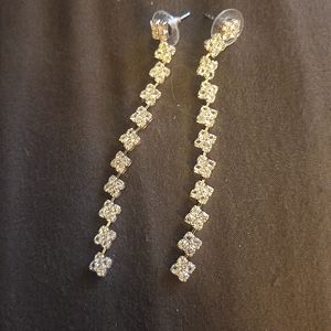 Rose gold rhinestone earrings